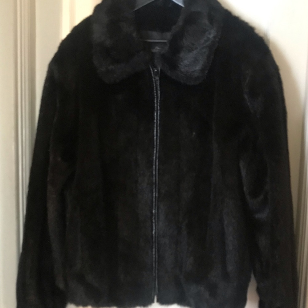 Black Faux Fur Men Jacket